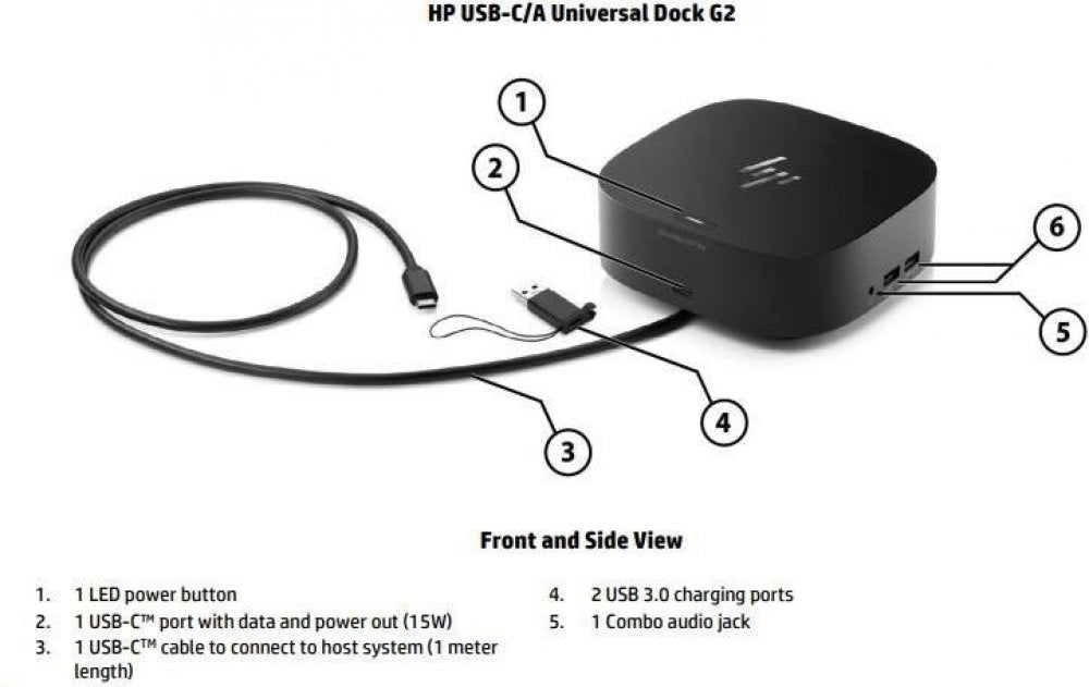 konto Sophie Forbipasserende HP USB-C/A Universal Dock G2 - 5TW13AA | docks4u