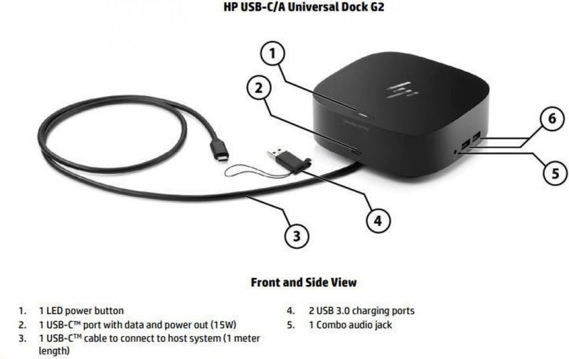 HP USB-C/A Universal Dock G2 - 5TW13AA
